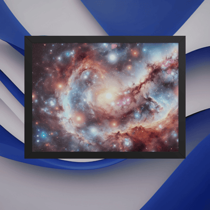 Cluster Galaxy- Exclusive space wall art framed for living room and office decor. 