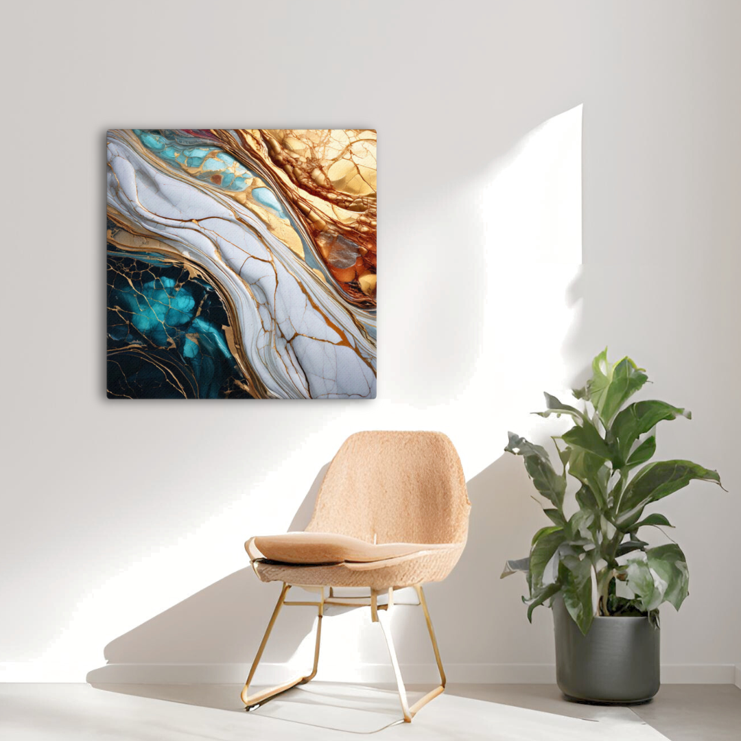 Minimalist Modern abstract fluid texture canvas wall art for home and office decor at Impressions Art.