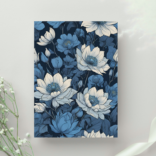Floral touch of elegance-creative blue floral poster wall art poster by Impressions Art printed on premium poster matte paper and printed to high quality to elevate your walls and transform cozy and floral inspired home or office decor.