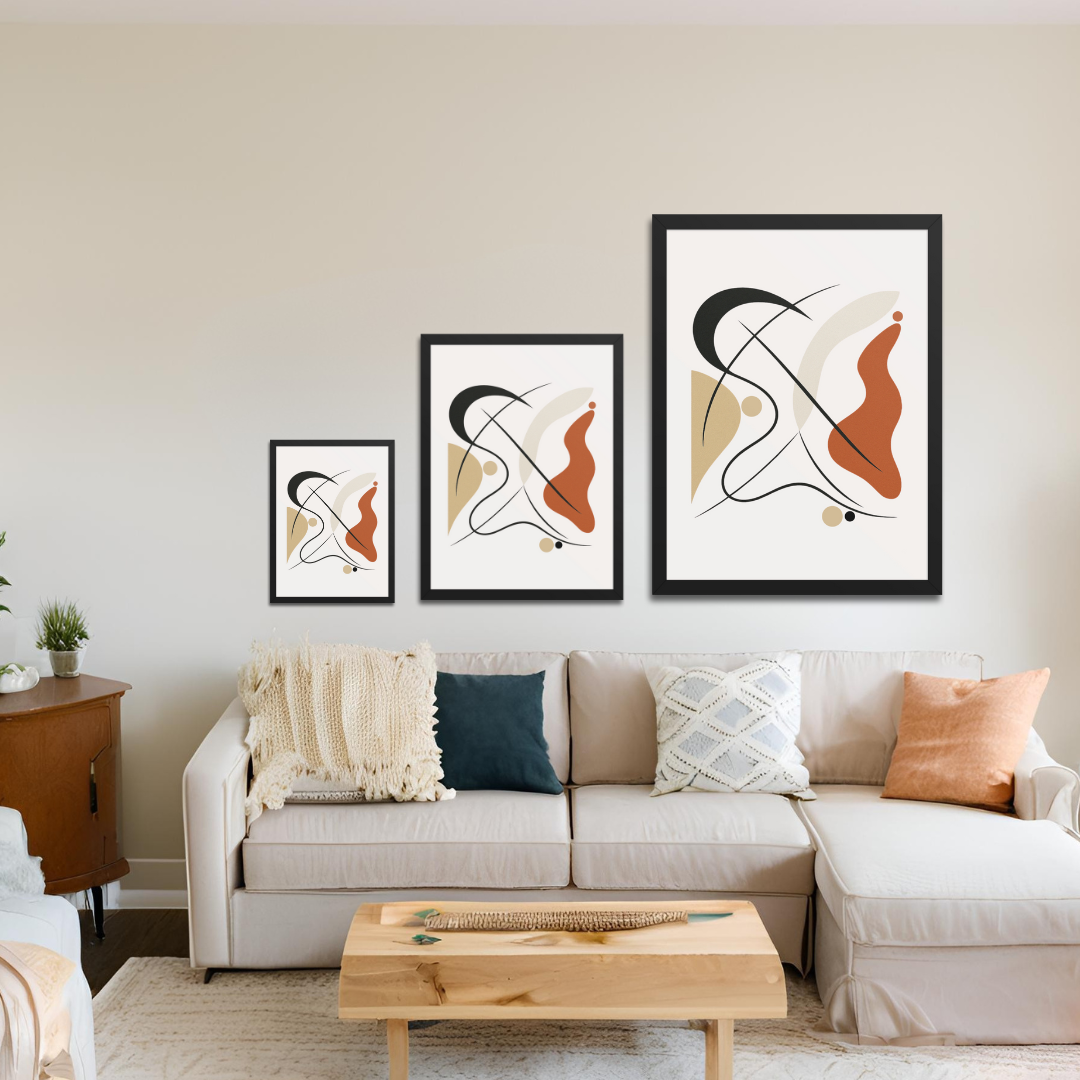 Framed Abstract Wall Art – Bold Abstract Wall Art for Interior Design | Impressions Art, available in 3 sizes, Wall art poster for minimalistic home and office decor