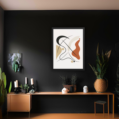 Framed Abstract Wall Art – Bold Abstract Wall Art for Interior Design | Impressions Art in A3 Size for bedroom, office or living room design.
