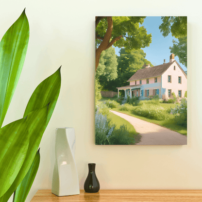 Vintage cottage- retro classic thin canvas art mockup