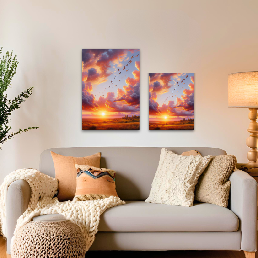 Seasonal autumn insipred beautiful landscape poster made in the UK by Impressions Art for modern home decor.