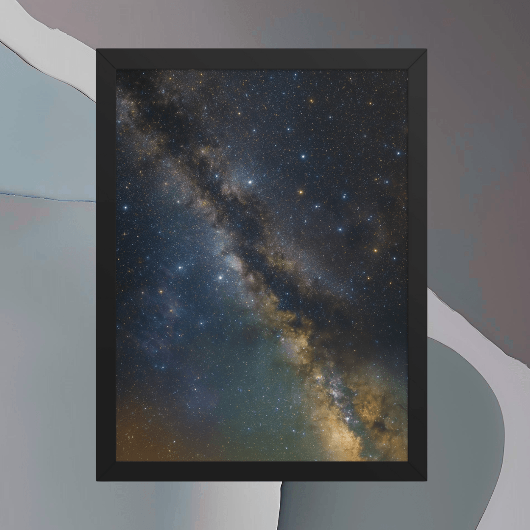 Celestial Wonder – Milky Way Inspired Framed Wall Art by Impressions Art. Premium A2 & A3 Poster Print for Mystical and Modern Home Decor.