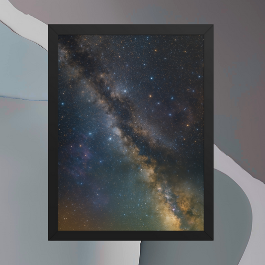 Celestial Wonder – Milky Way Inspired Framed Wall Art by Impressions Art. Premium A2 & A3 Poster Print for Mystical and Modern Home Decor.