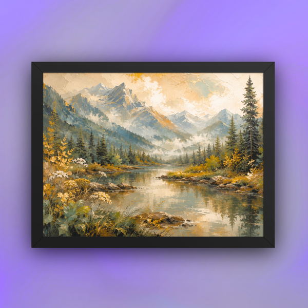 Golden Horizon Valley Framed Wall Art