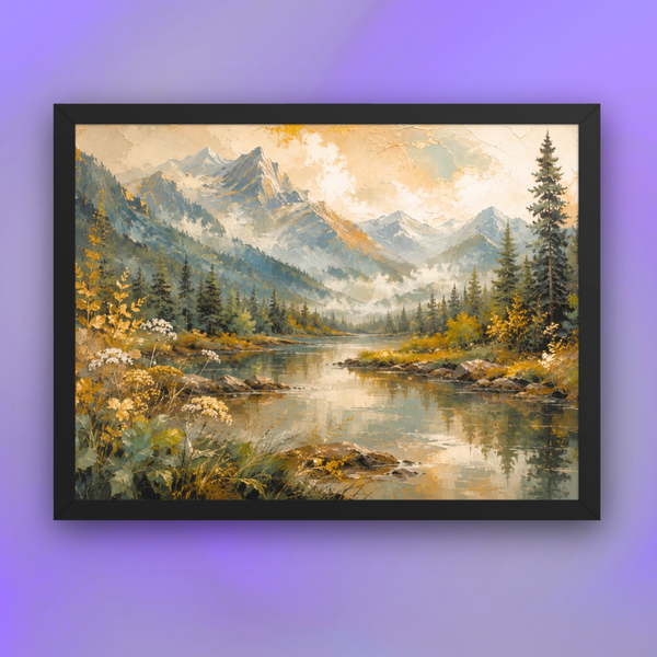 Golden Horizon Valley Framed Wall Art