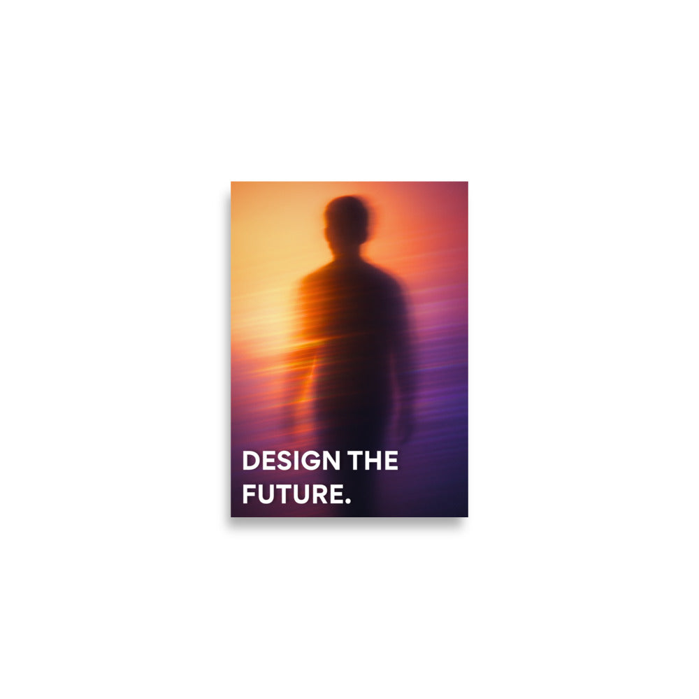 Design the future- A retro style wall art poster made in UK by Impressions Art in size A2.
