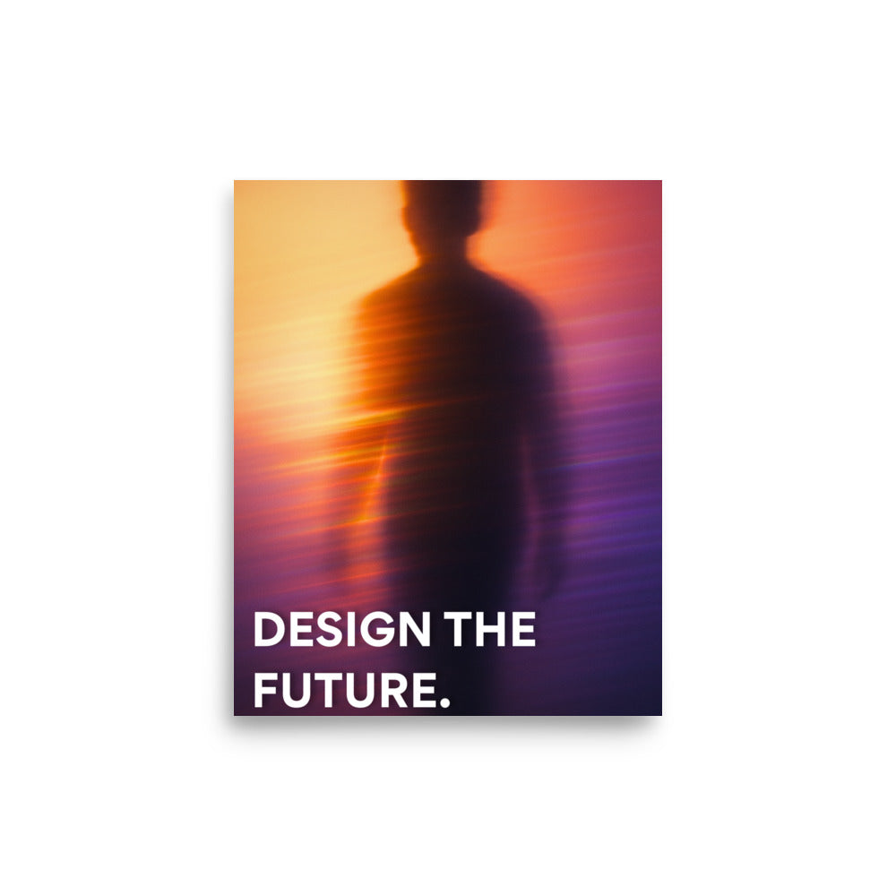 Design the future- A modern retro style art print poster for bedroom and office walls by Impressions Art in A4.