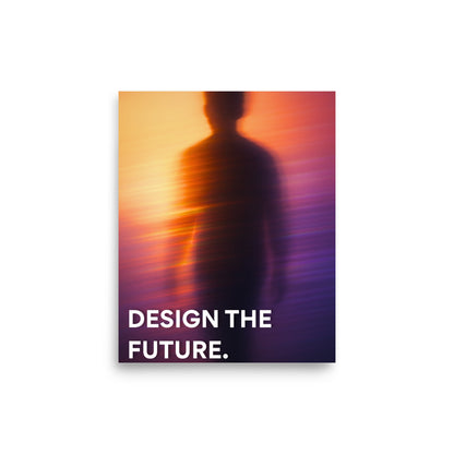Design the future- A modern retro style art print poster for bedroom and office walls by Impressions Art in A4.