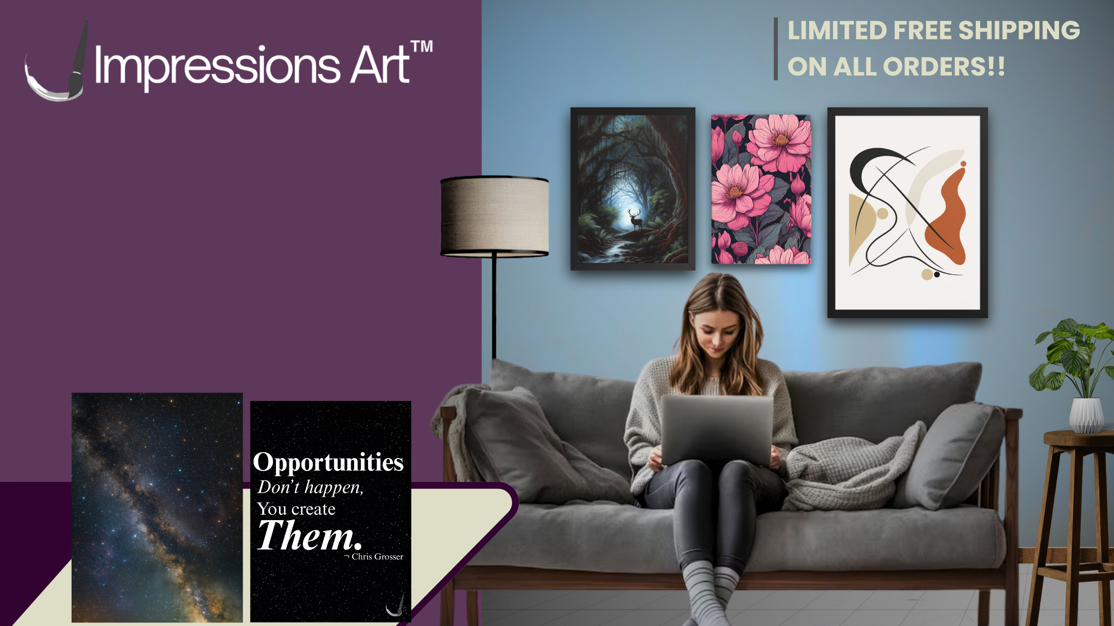 Discover Minimalist wall art designs for home and office decor at Impressions Art based in the UK- Limited Free Shipping available on all products. Order now and elevate your walls.
