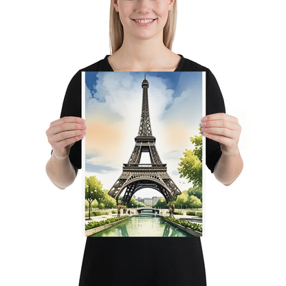 Eiffel Tower Watercolour Wall Art Print-Paris Cityscape Painting | Impressions Art