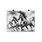 Elegant Black & White Horse Wall Art Print Charcoal Horses | Impressions Art