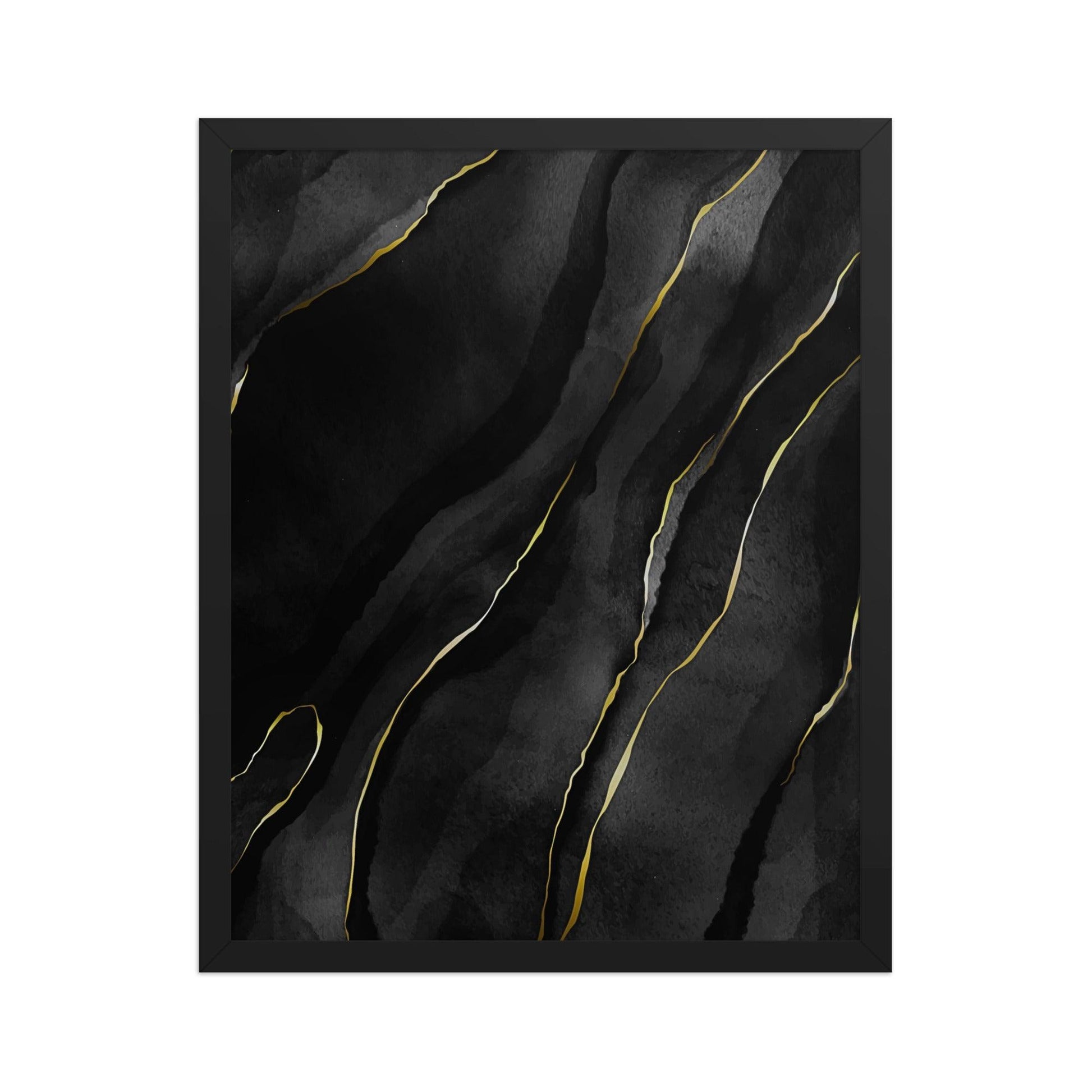 Framed abstract wall art in black and golden for home by Impressions Art