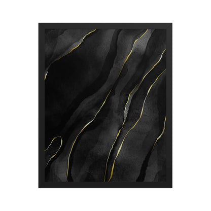 Framed abstract wall art in black and golden for home by Impressions Art