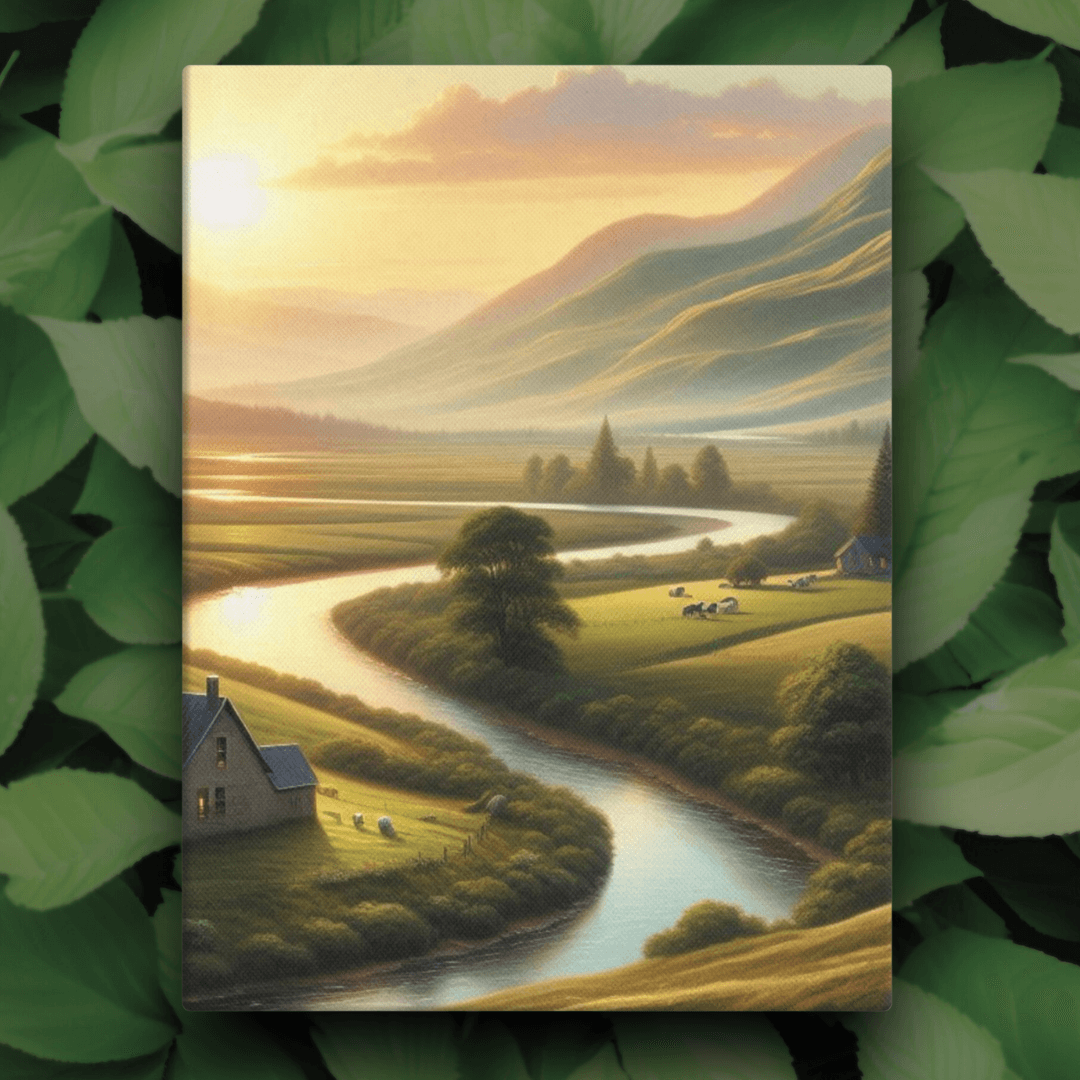 Beautiful nature inspired- Serene Field Landscape printed on thick UK canvas for creative interiors by Impressions Art.