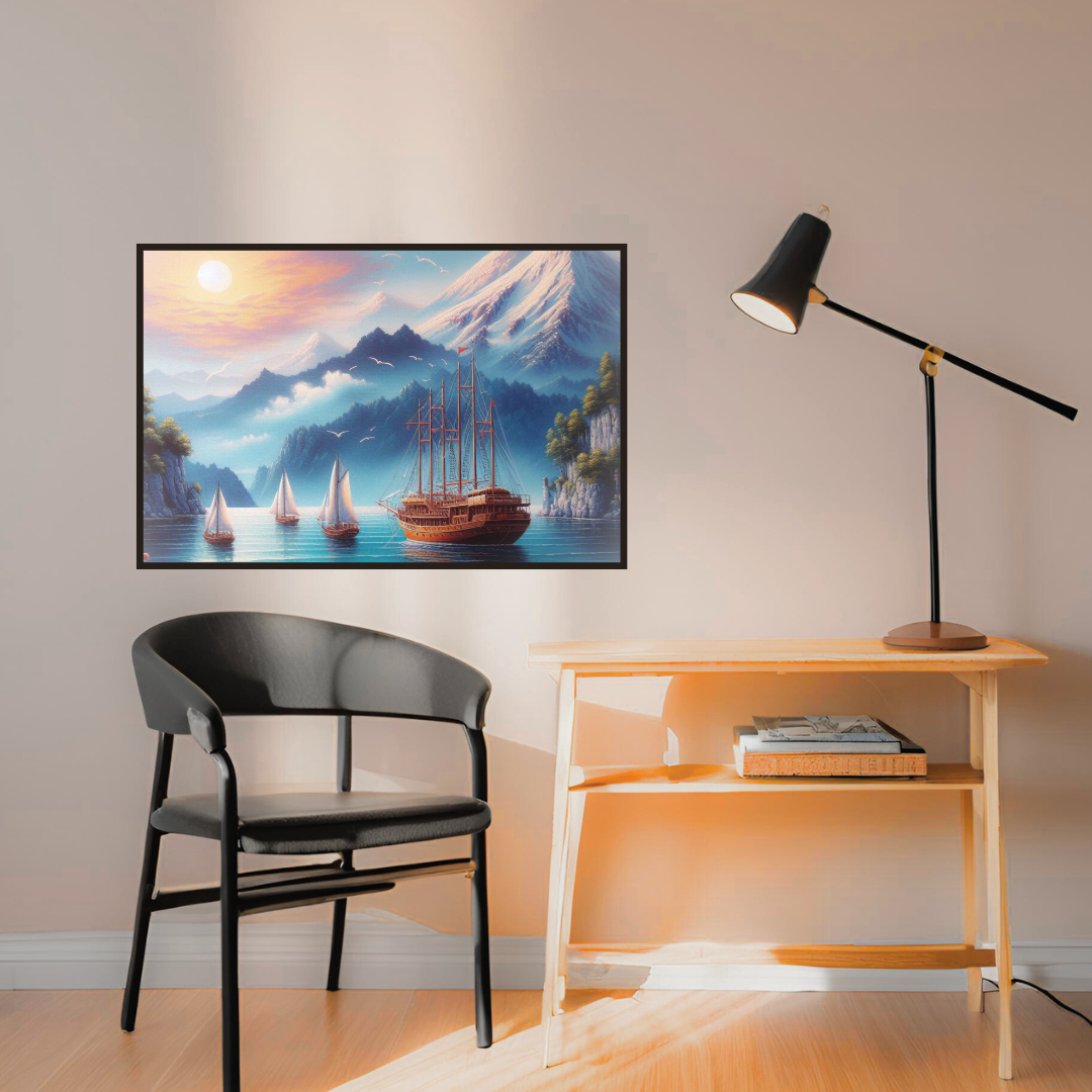 New Nautical Serenity Maritime Ocean Wall Art Poster art print for home and office decor only at Impressions Art. Order today in sizes A4 and A3 to elevate your space.