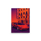 Retro Lamborghini Countach matte wall art poster for modern UK home decor by Impressions Art in size A3.