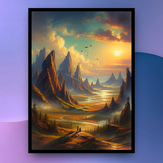 Sci-Fi Landscape Poster- Framed Premium Wall Art For Modern Decor | Impressions Art